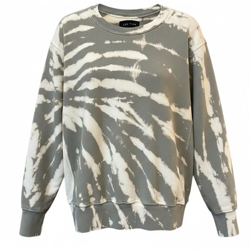 Les Tien Sage Green Bleach Wash Crewneck Sweatshirt Size M Unisex